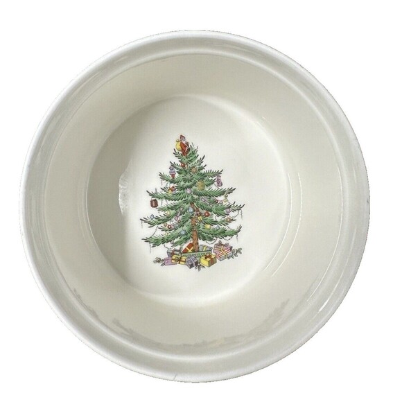 Spode Christmas Tree Porcelain Souffle Dish Serving Bowl 3 Pint Made in England - Picture 6 of 8